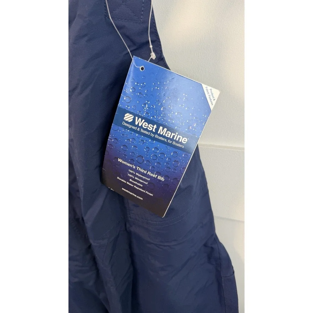 West Marine Third Reef Bib‎ Blue Navy Women's S Boating Fishing Waders NWT New